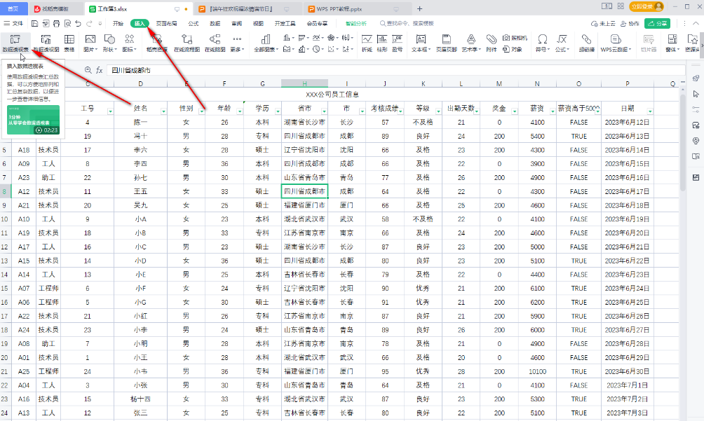 wpsexcel数据透视表怎么用 excel数据透视表使用教程详解图1