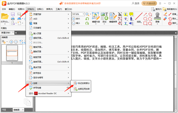 金舟pdf编辑器怎么隐藏文本内容图1